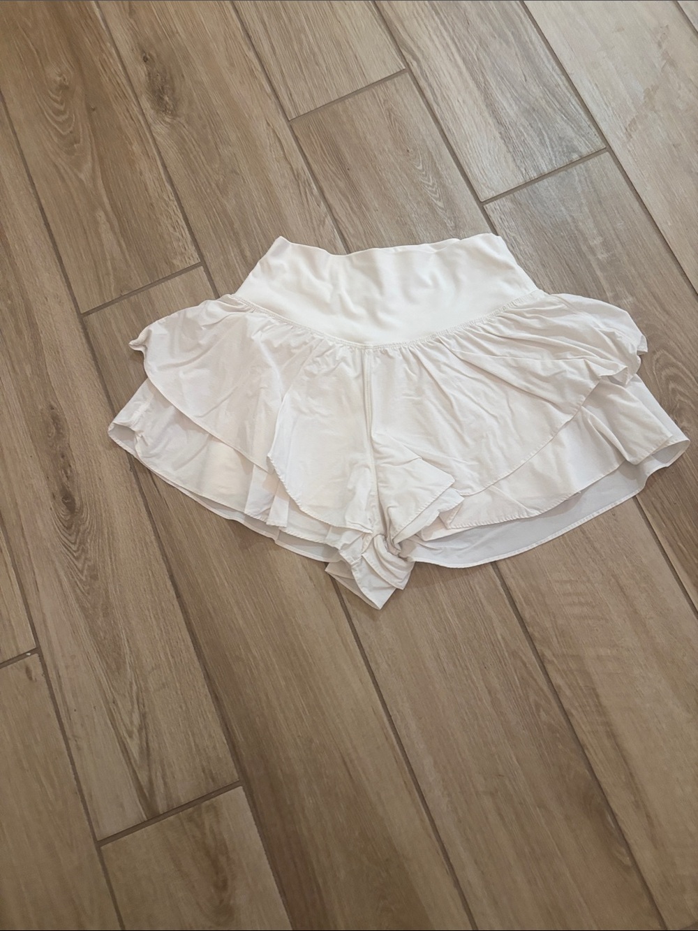 Mono B White Layered Ruffle Skort